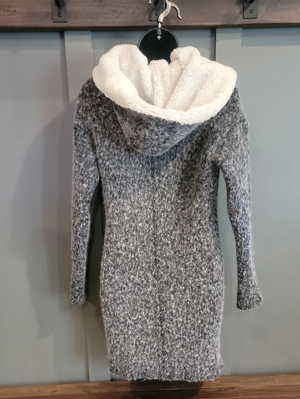 Lucky Brand Marled Wool Coat with Sherpa Trim